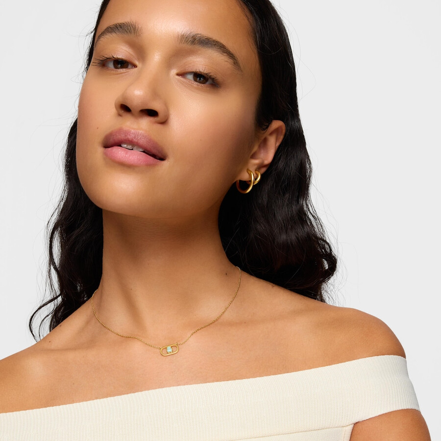 collana con placcatura in oro 18kt su argento e amazzonite tous camille