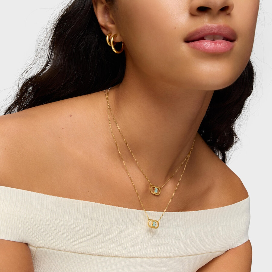 collana con placcatura in oro 18kt su argento e amazzonite tous camille
