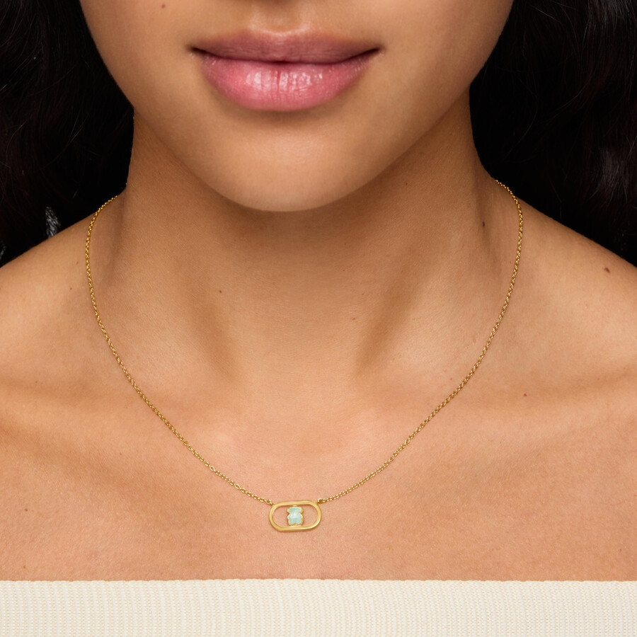 collana con placcatura in oro 18kt su argento e amazzonite tous camille