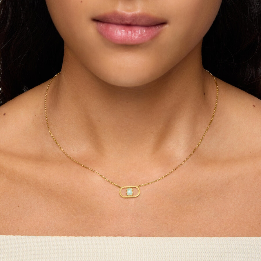 collana con placcatura in oro 18kt su argento e amazzonite tous camille