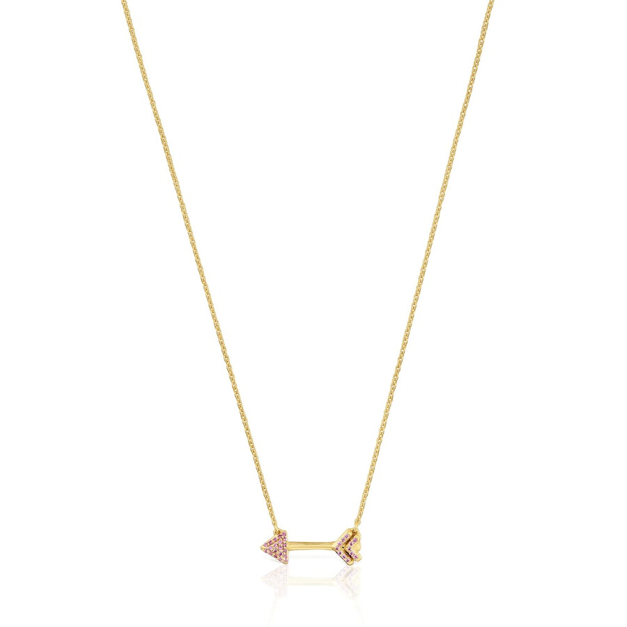 collana con placcatura in oro 18kt su argento e rodoliti tous flechazo