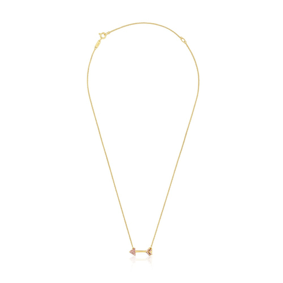 collana con placcatura in oro 18kt su argento e rodoliti tous flechazo