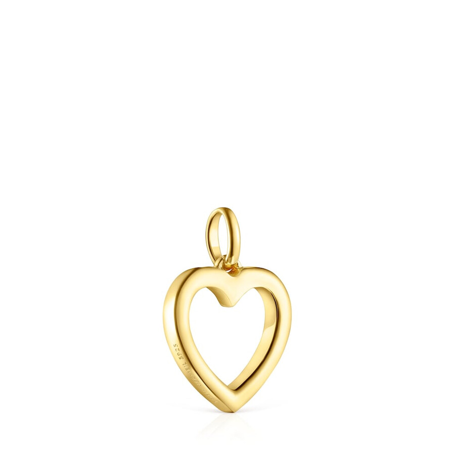 ciondolo a forma di cuore notturno in argento vermeil con diamanti