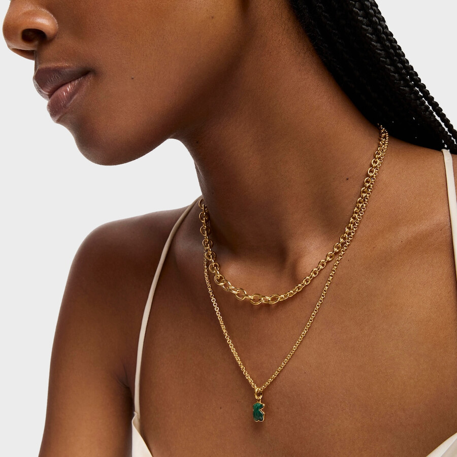 ciondolo in argento vermeil e malachite icon color