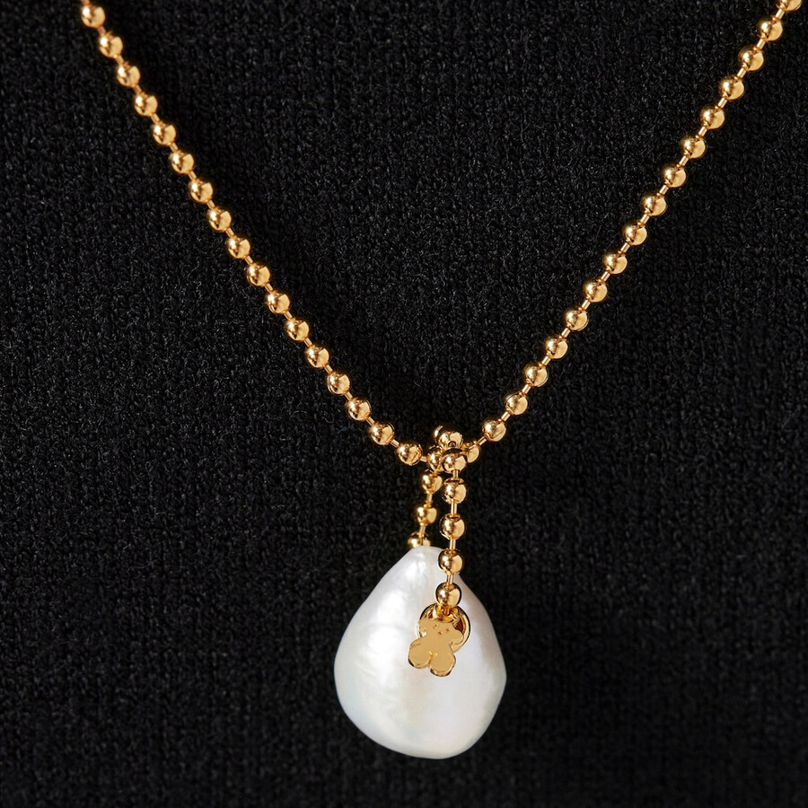ciondolo in argento vermeil lucido con perla
