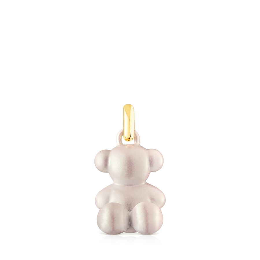 ciondolo a forma di orso in acciaio bianco bold bear
