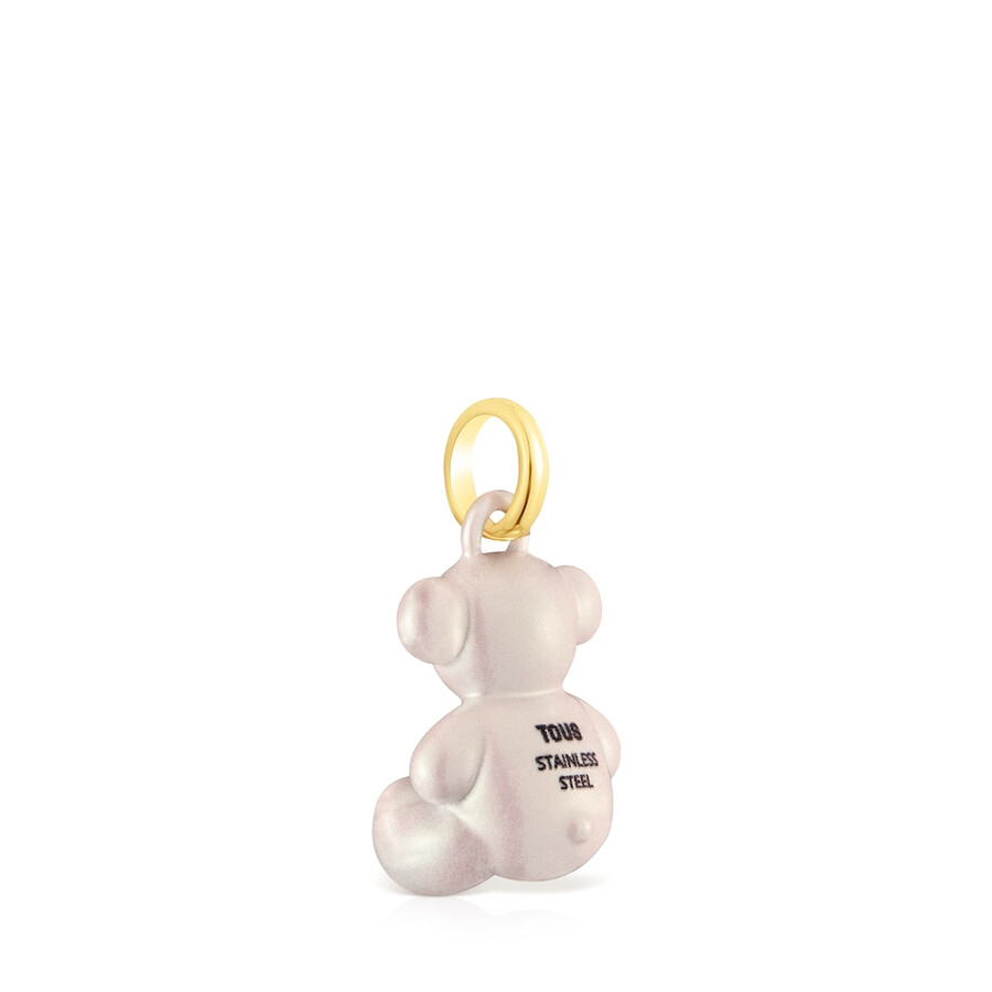 ciondolo a forma di orso in acciaio bianco bold bear