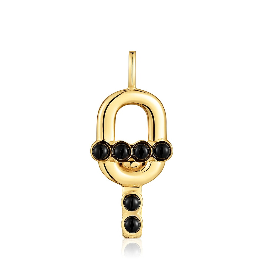 ciondolo con placcatura in oro 18kt su argento e onice tous manifesto