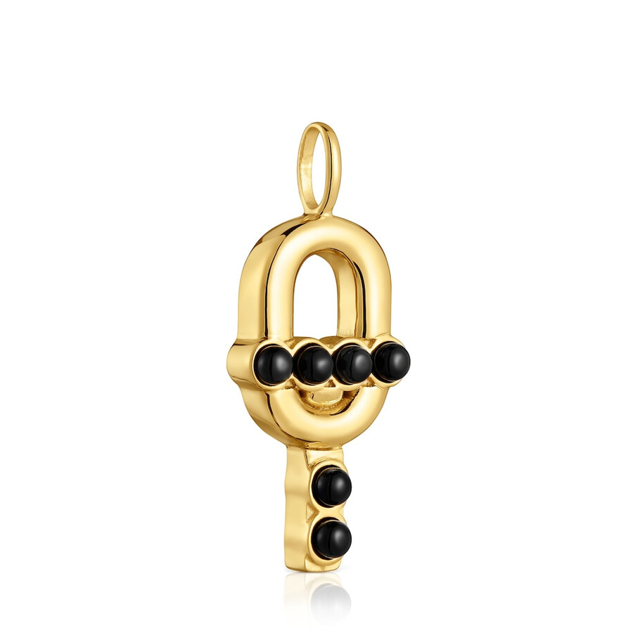 ciondolo con placcatura in oro 18kt su argento e onice tous manifesto