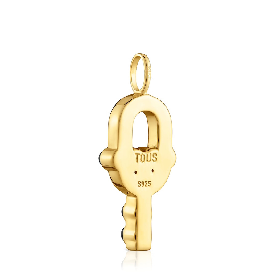 ciondolo con placcatura in oro 18kt su argento e onice tous manifesto