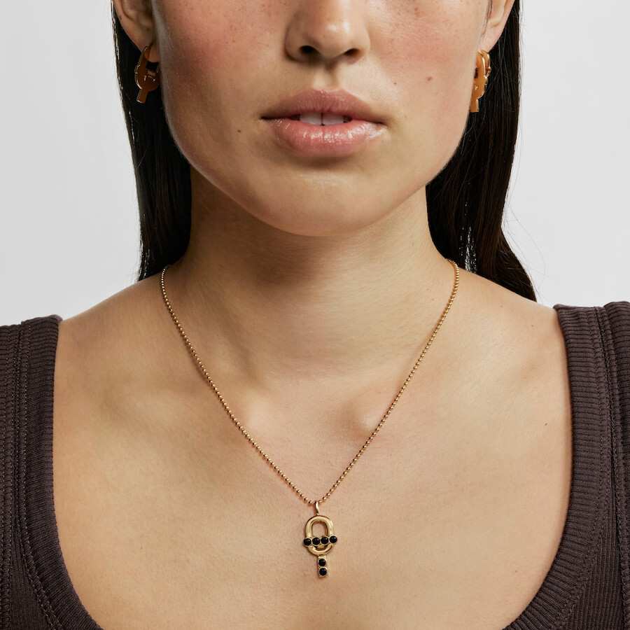 ciondolo con placcatura in oro 18kt su argento e onice tous manifesto