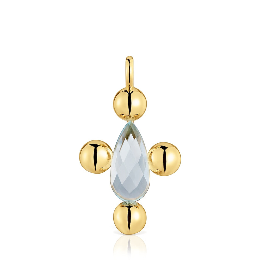 pendente medio con placcatura in oro 18kt su argento e topazio sugar party