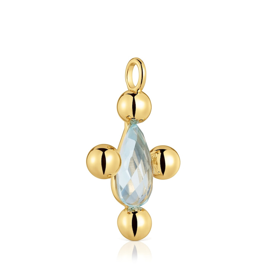 pendente medio con placcatura in oro 18kt su argento e topazio sugar party