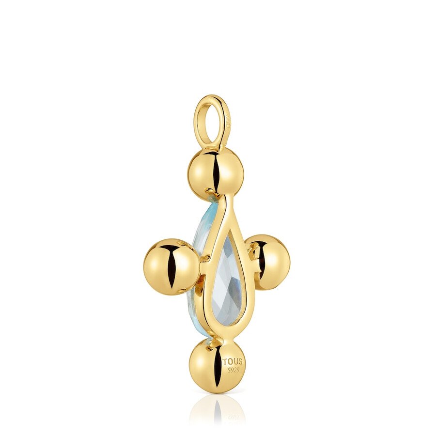pendente medio con placcatura in oro 18kt su argento e topazio sugar party