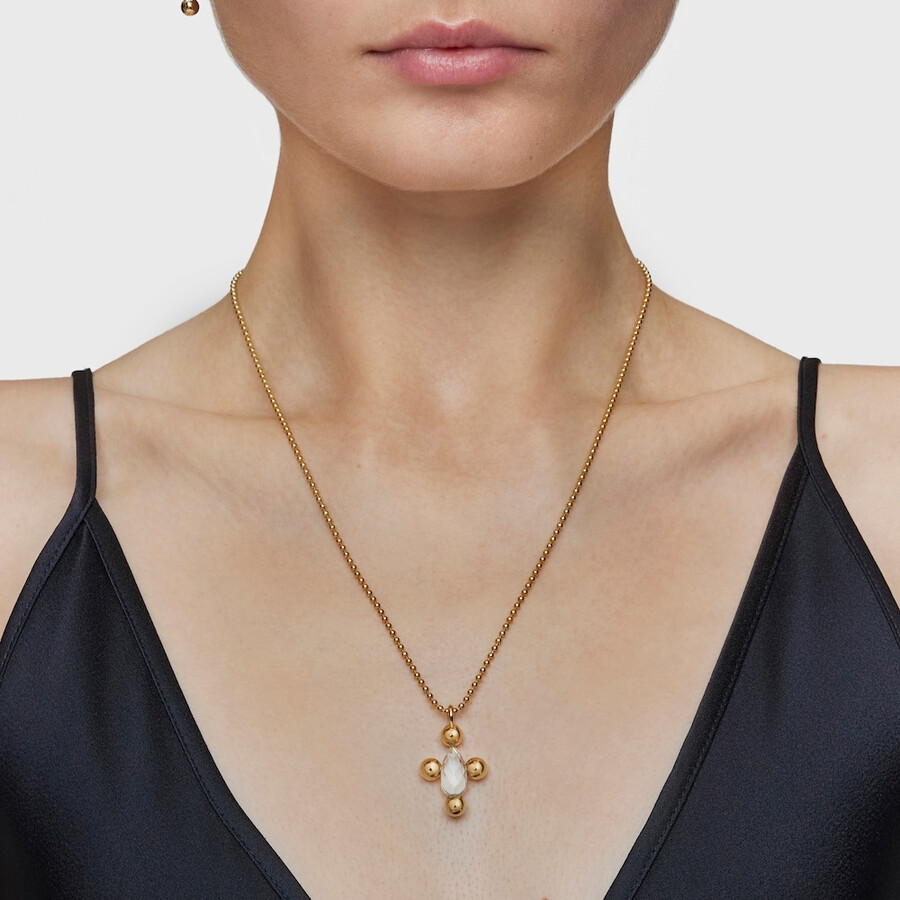 pendente medio con placcatura in oro 18kt su argento e topazio sugar party