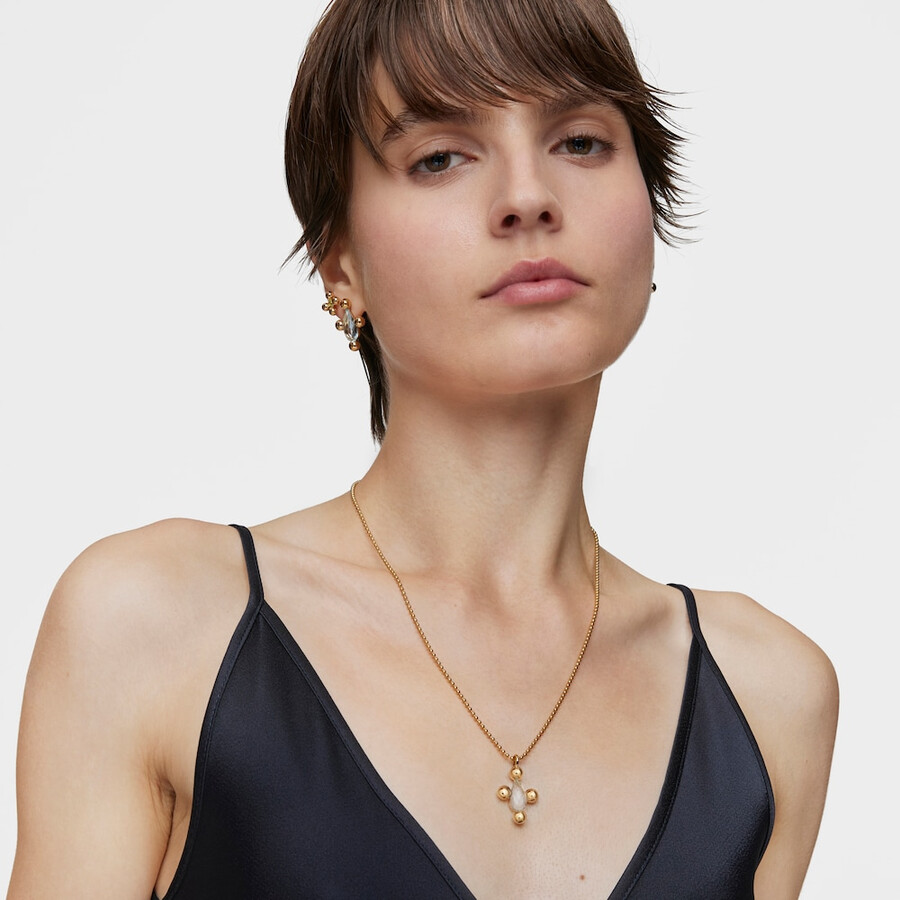 pendente medio con placcatura in oro 18kt su argento e topazio sugar party