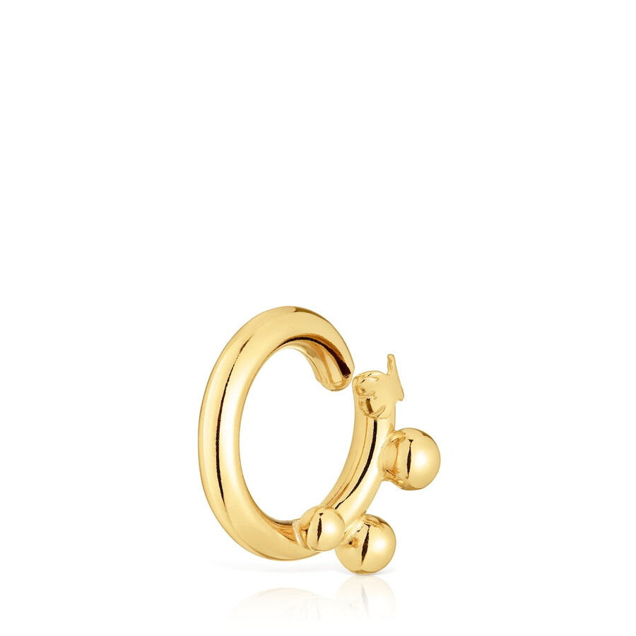 piccolo anello con placcatura in oro 18kt su argento e dettagli hold