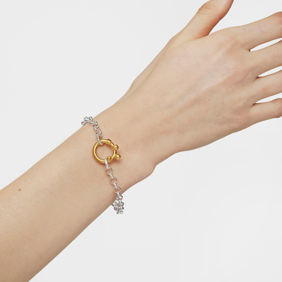 piccolo anello con placcatura in oro 18kt su argento e dettagli hold