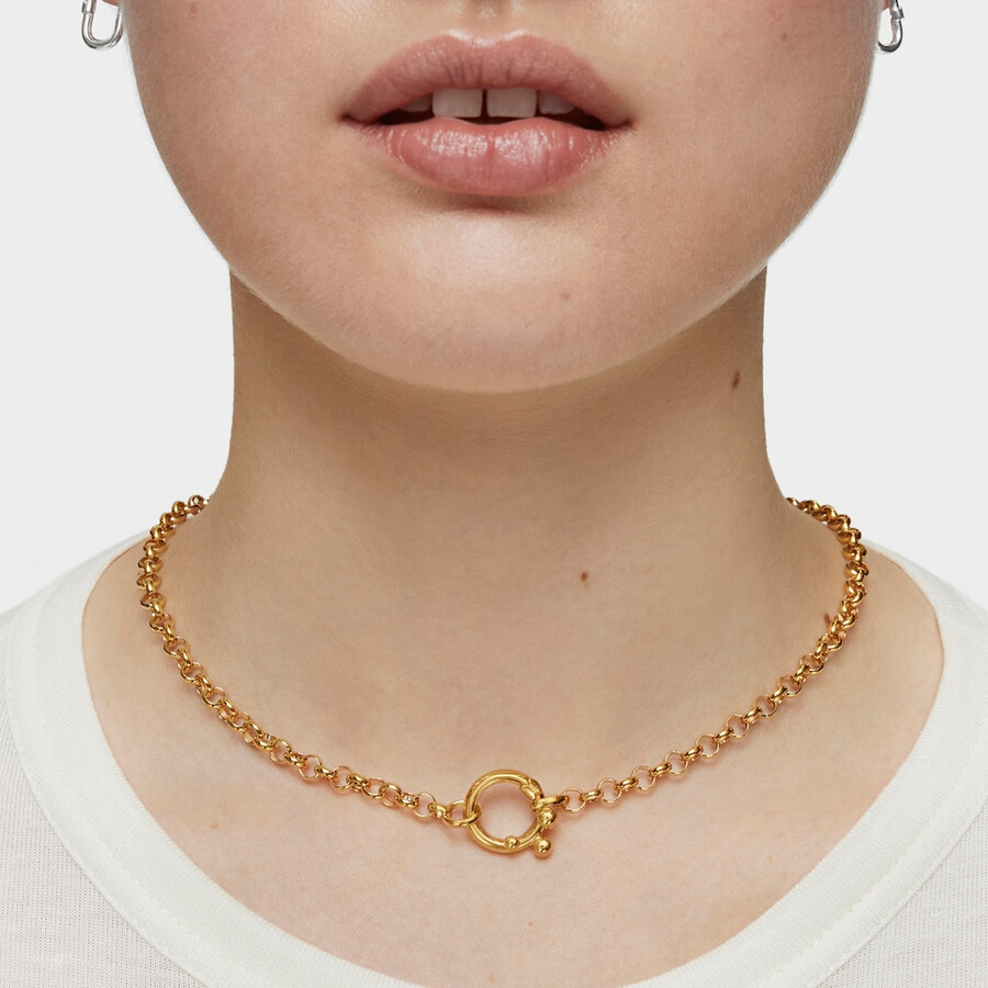 piccolo anello con placcatura in oro 18kt su argento e dettagli hold