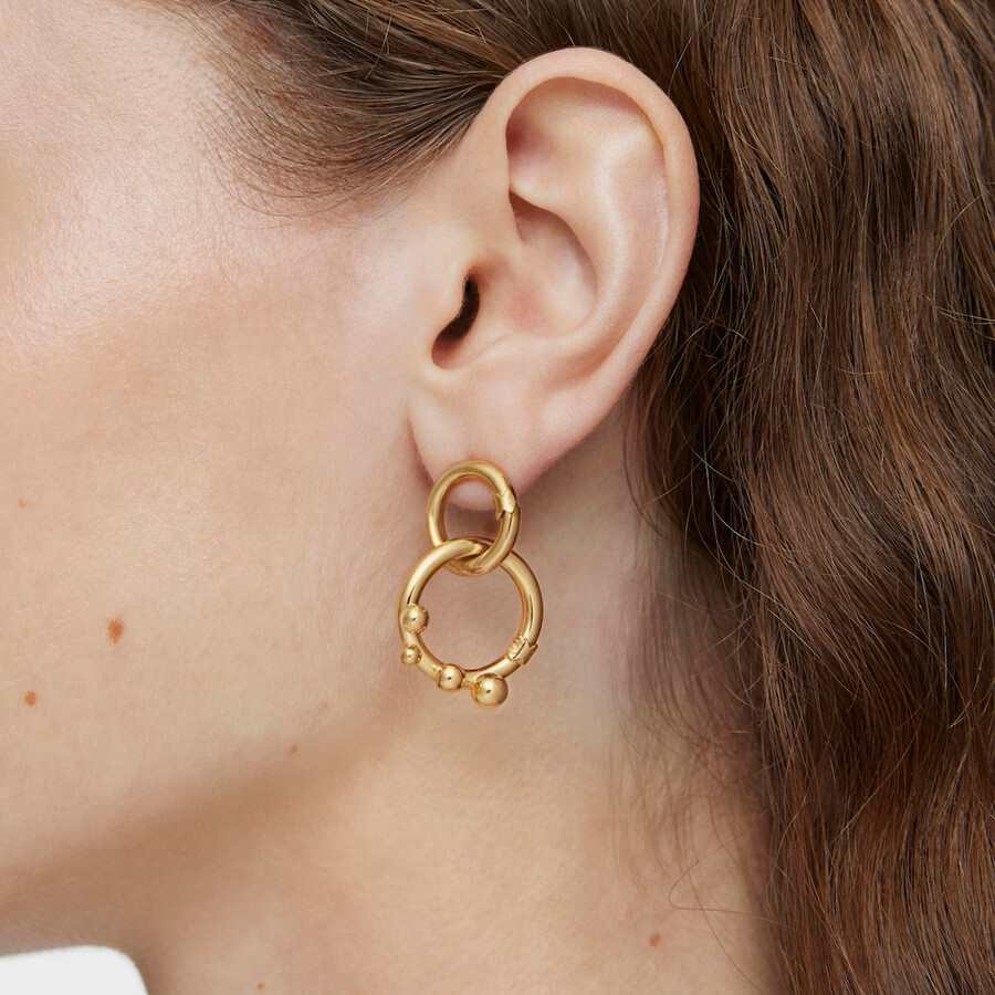 anello medio con placcatura in oro 18kt su argento e dettagli hold