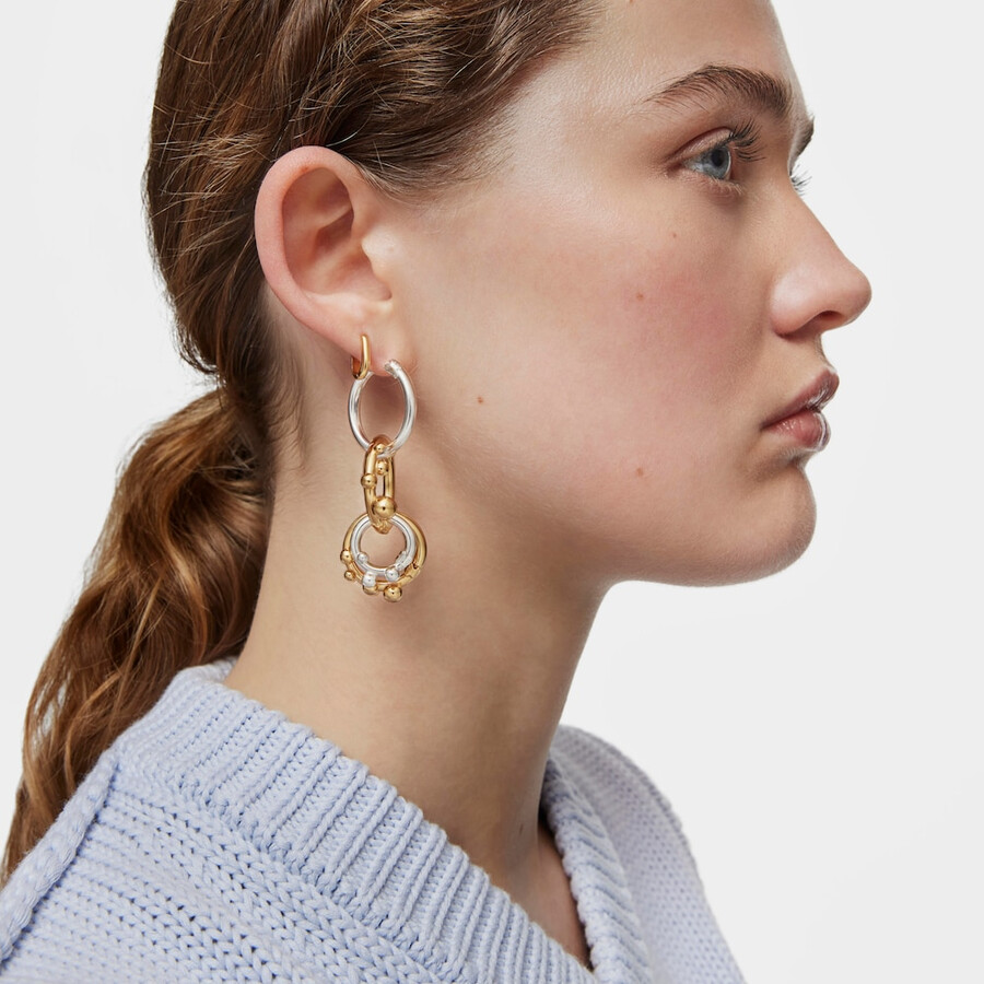 anello medio con placcatura in oro 18kt su argento e dettagli hold