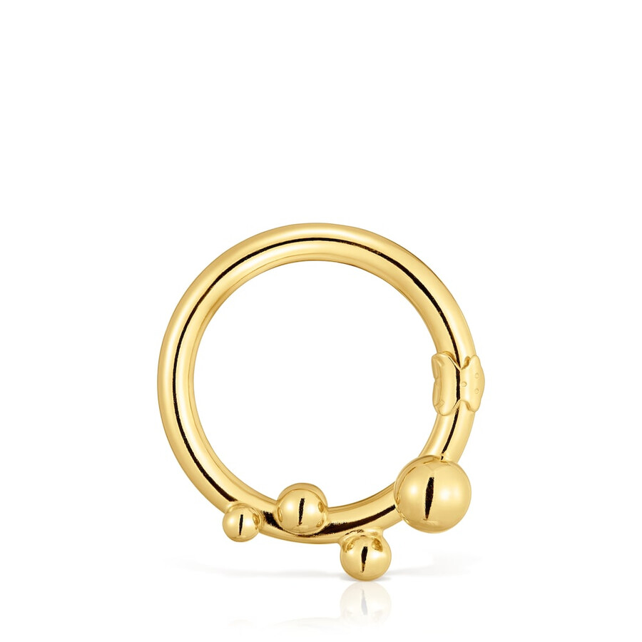 anello grande con placcatura in oro 18kt su argento e dettagli hold