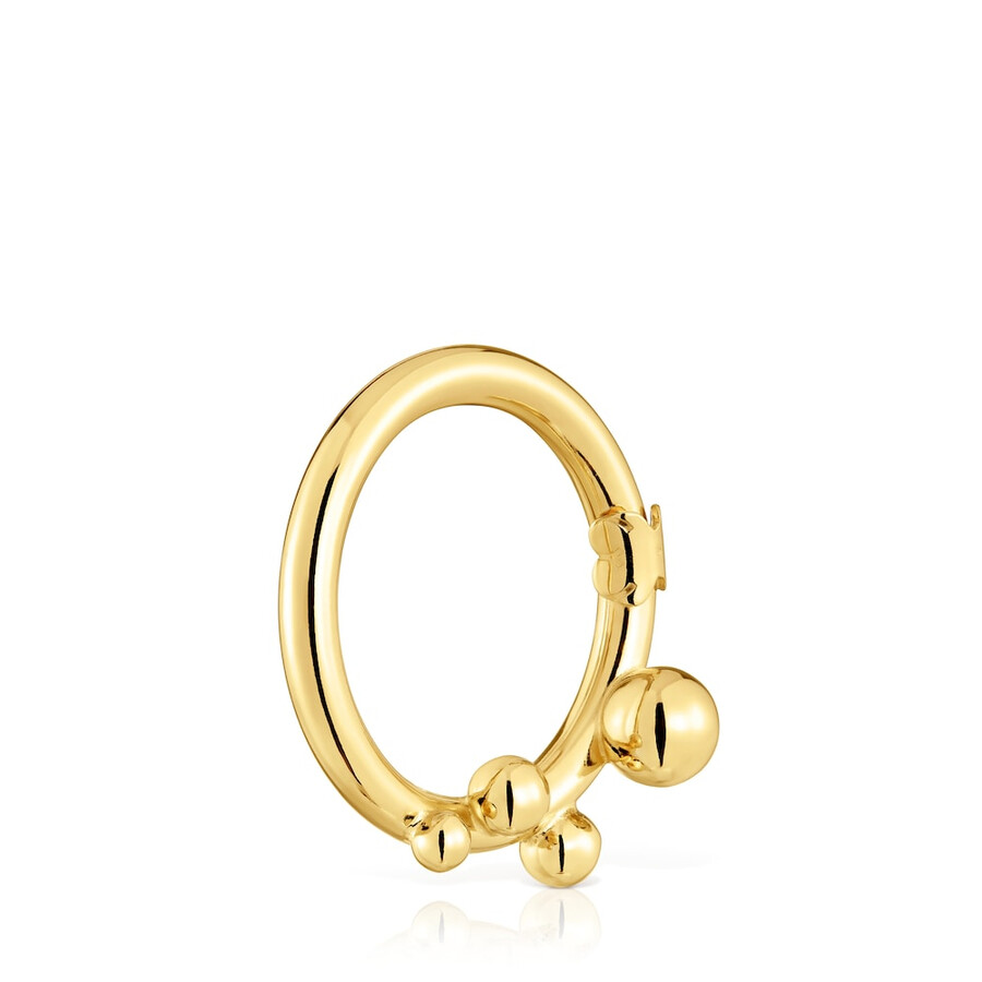 anello grande con placcatura in oro 18kt su argento e dettagli hold