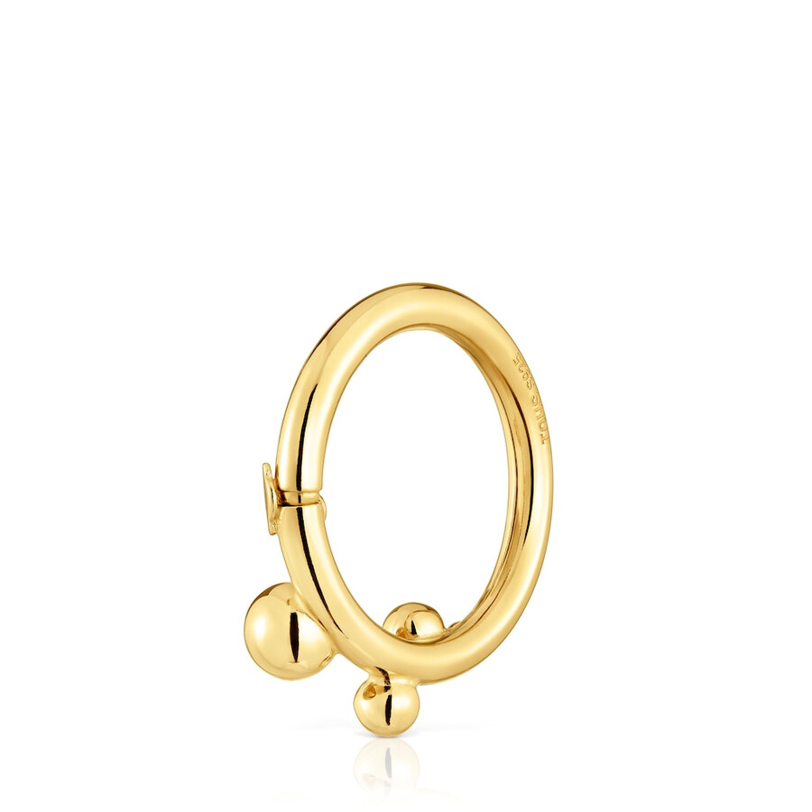 anello grande con placcatura in oro 18kt su argento e dettagli hold