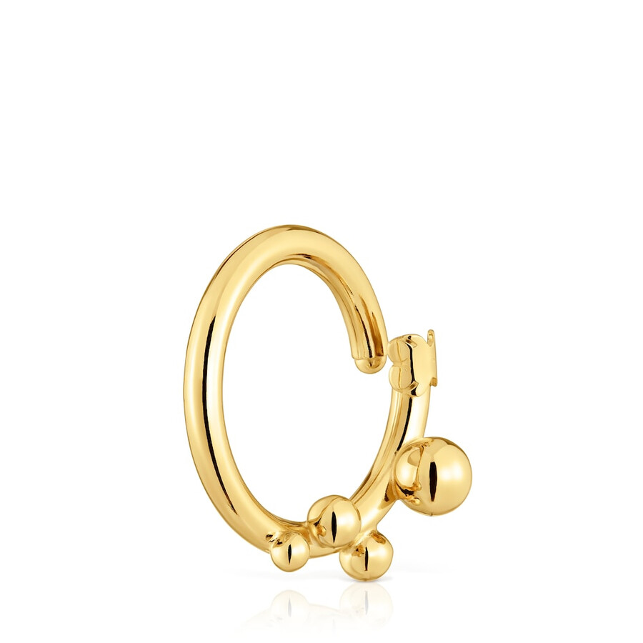 anello grande con placcatura in oro 18kt su argento e dettagli hold