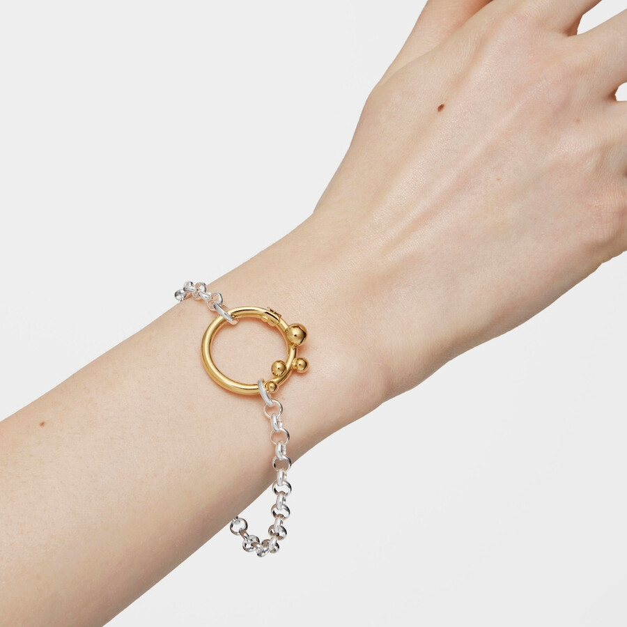 anello grande con placcatura in oro 18kt su argento e dettagli hold