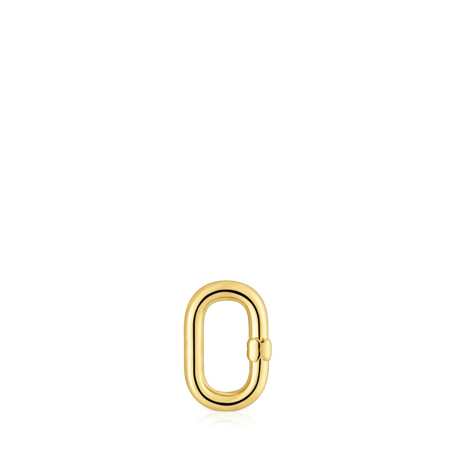 piccolo anello con placcatura in oro 18kt su argento hold oval