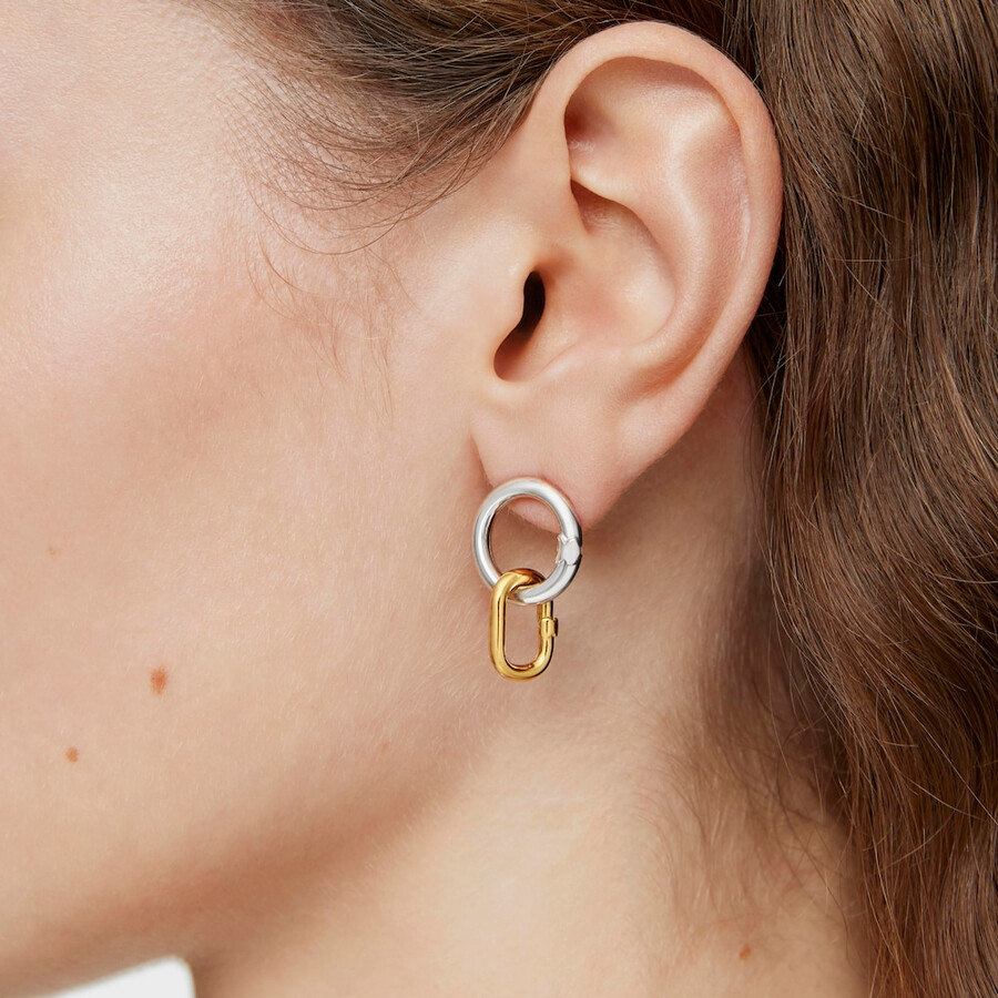 piccolo anello con placcatura in oro 18kt su argento hold oval