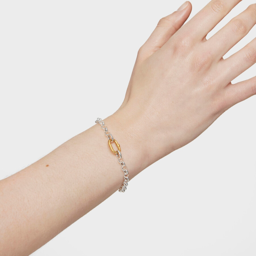 piccolo anello con placcatura in oro 18kt su argento hold oval