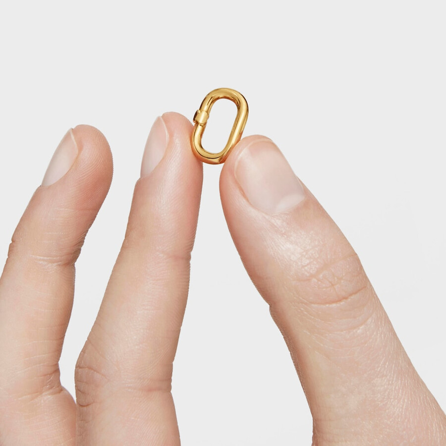 piccolo anello con placcatura in oro 18kt su argento hold oval