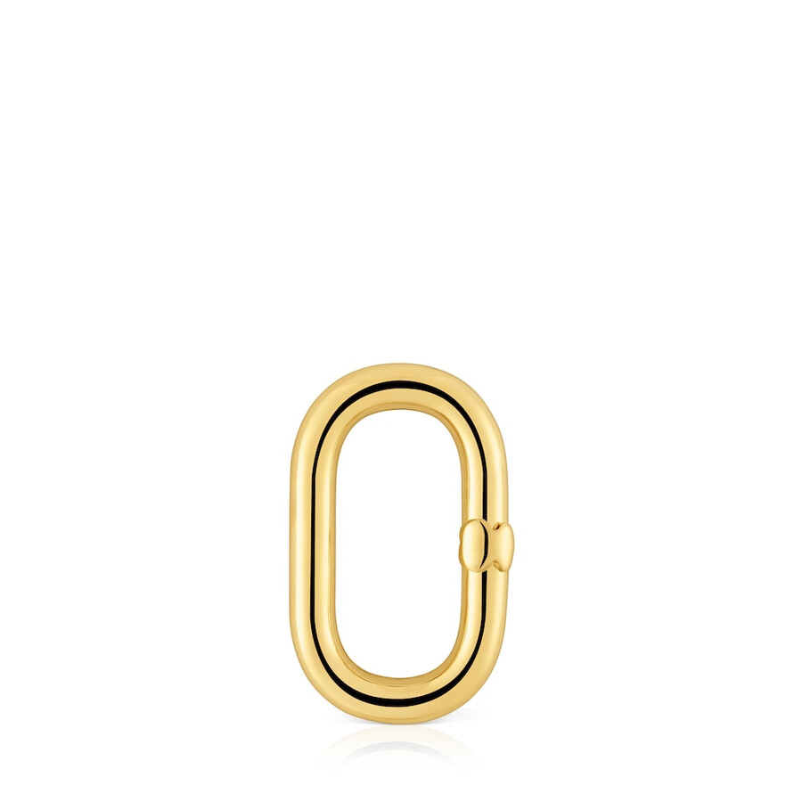 anello medio con placcatura in oro 18kt su argento hold oval