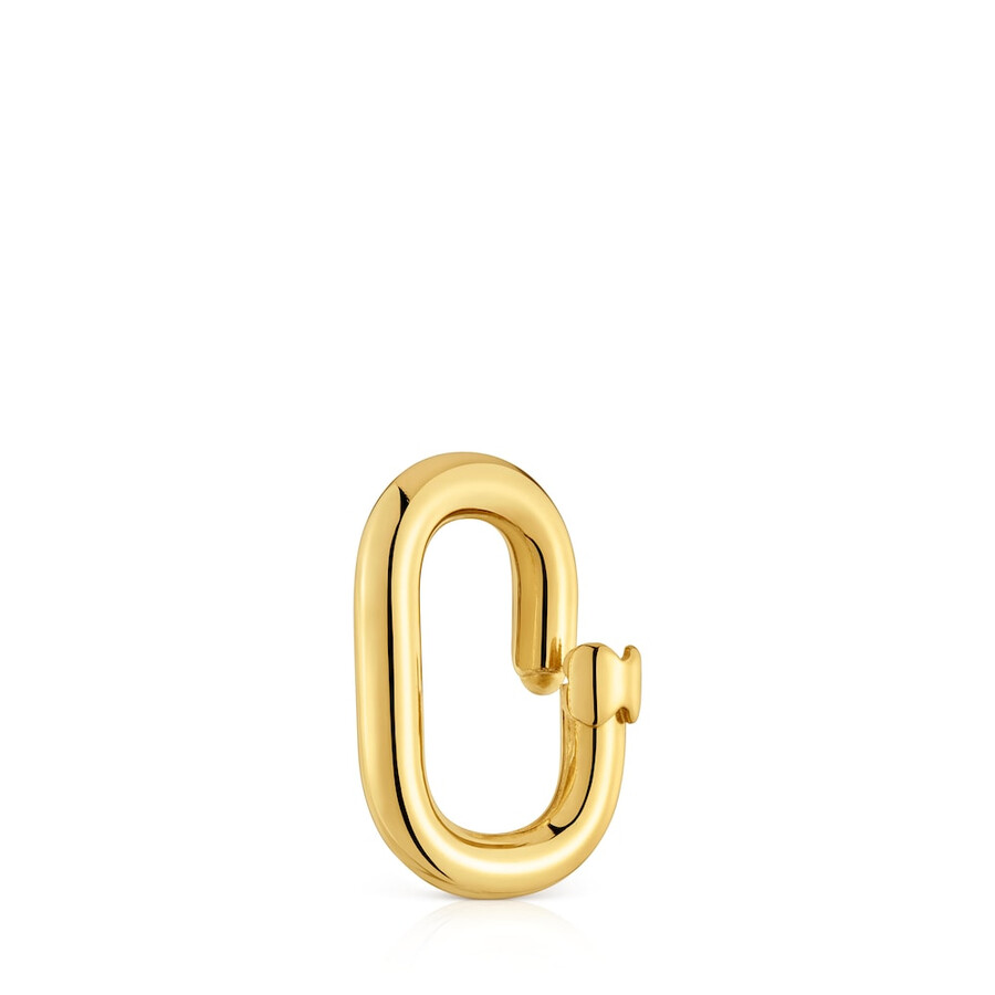 anello medio con placcatura in oro 18kt su argento hold oval