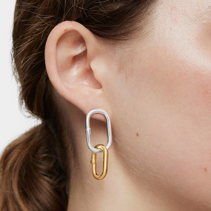 anello medio con placcatura in oro 18kt su argento hold oval