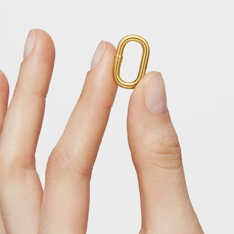 anello medio con placcatura in oro 18kt su argento hold oval