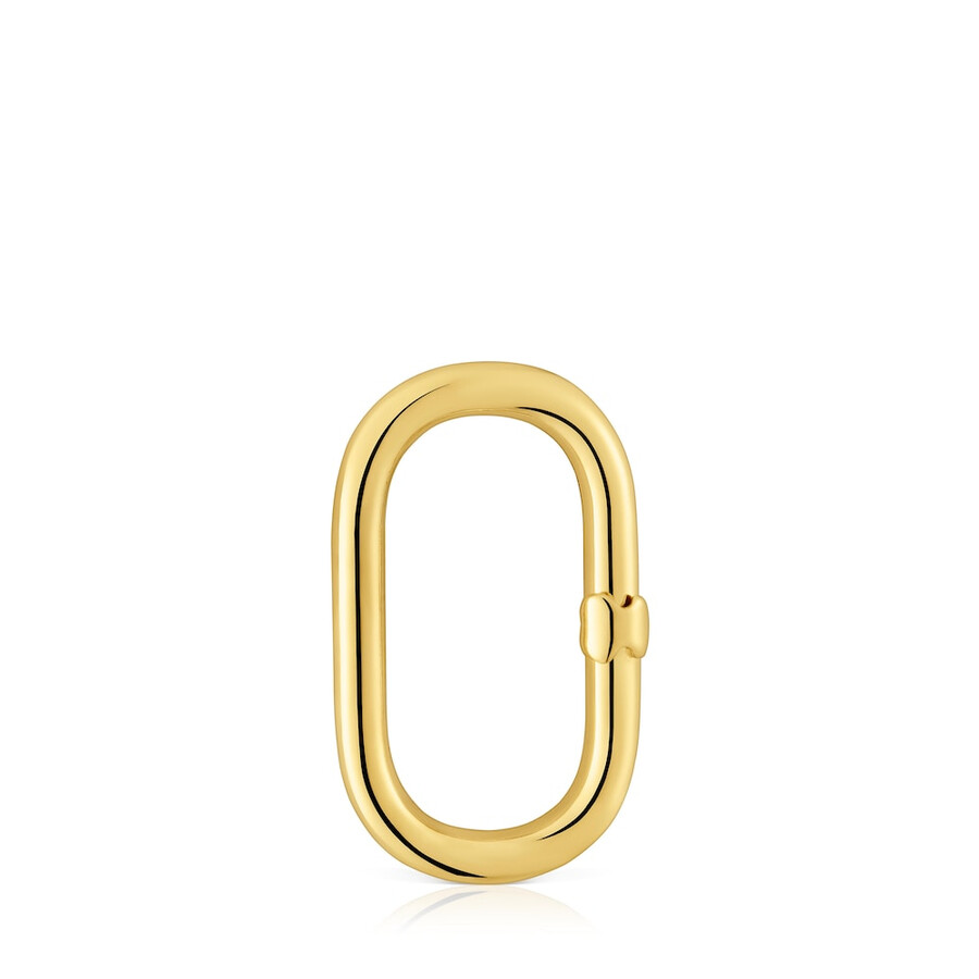 anello grande con placcatura in oro 18kt su argento hold oval