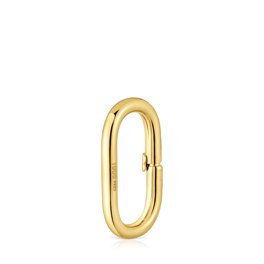 anello grande con placcatura in oro 18kt su argento hold oval
