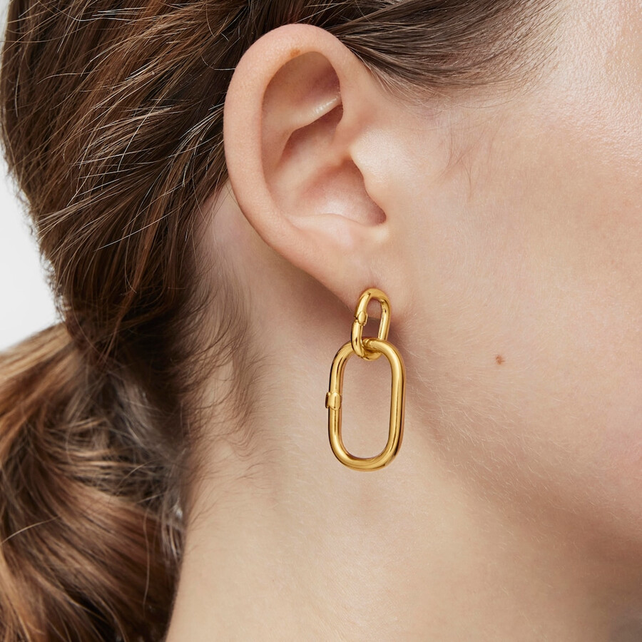 anello grande con placcatura in oro 18kt su argento hold oval