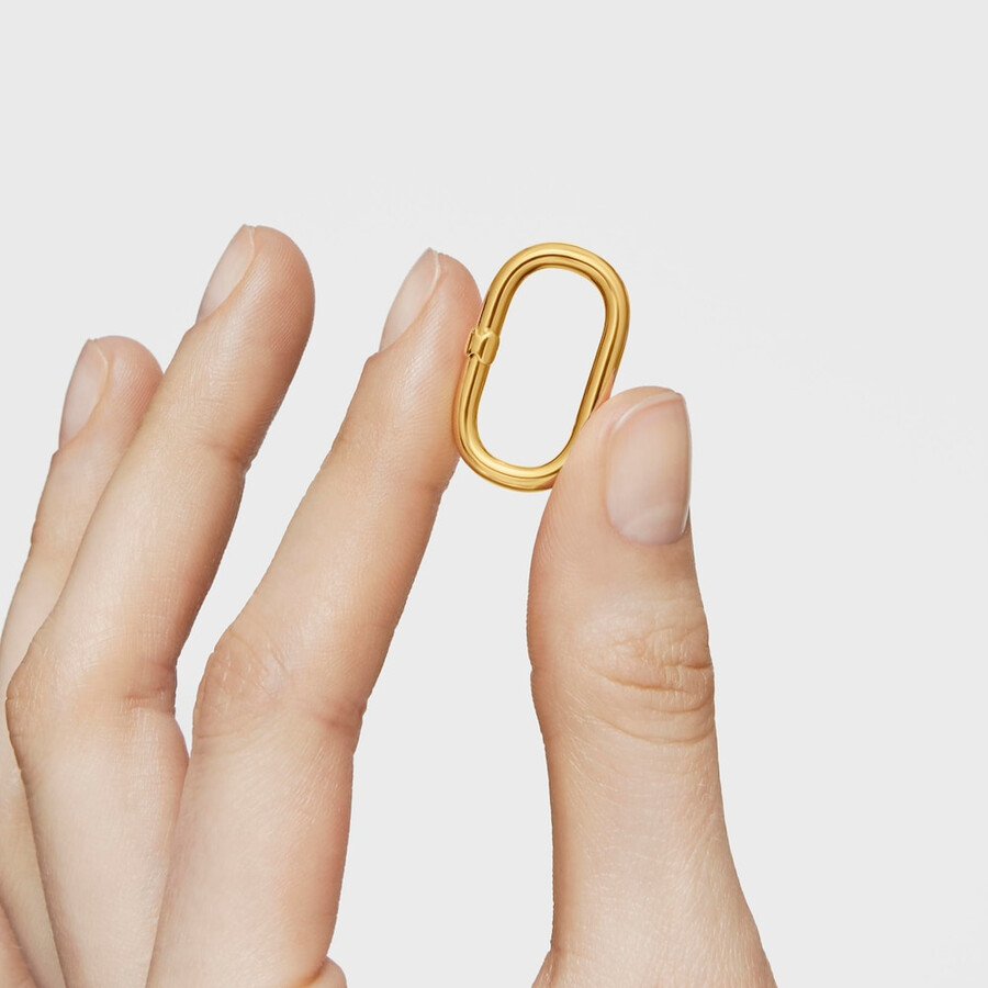 anello grande con placcatura in oro 18kt su argento hold oval