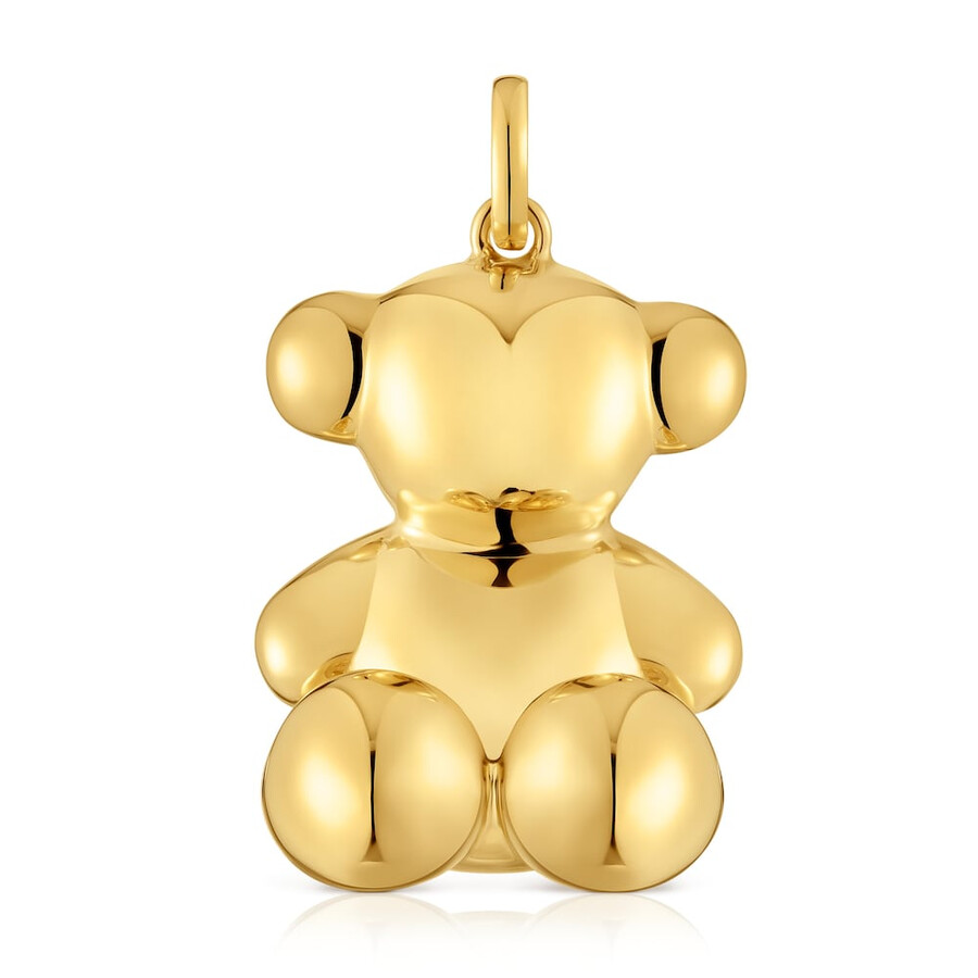 ciondolo a forma di orso extra large placcato in oro 18 kt su argento bold bear