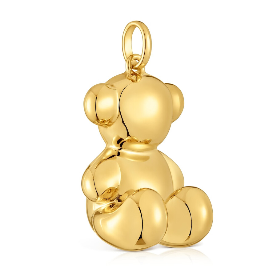 ciondolo a forma di orso extra large placcato in oro 18 kt su argento bold bear