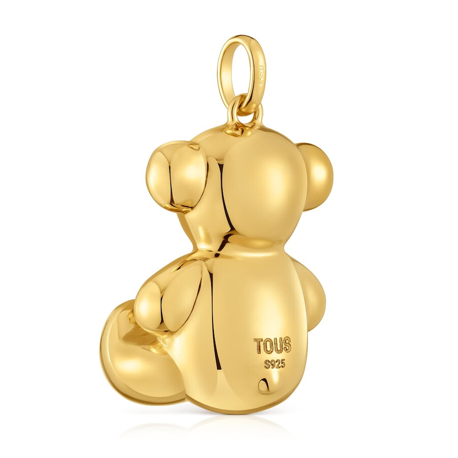 ciondolo a forma di orso extra large placcato in oro 18 kt su argento bold bear