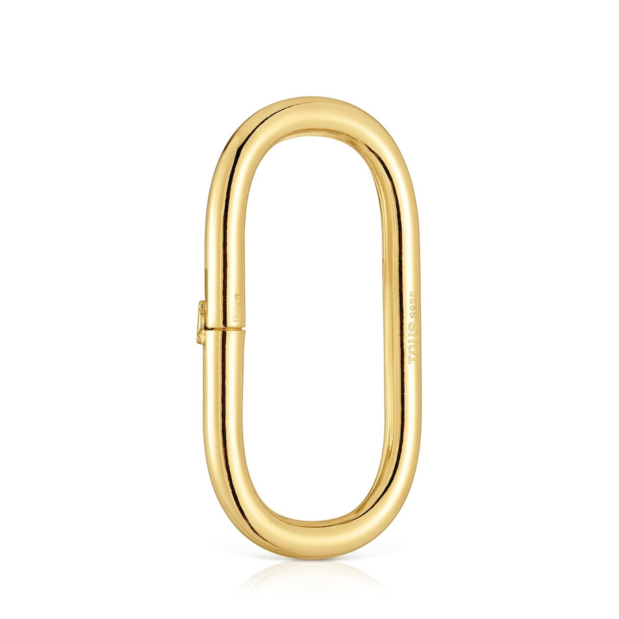 anello extra large con placcatura in oro 18kt su argento hold oval