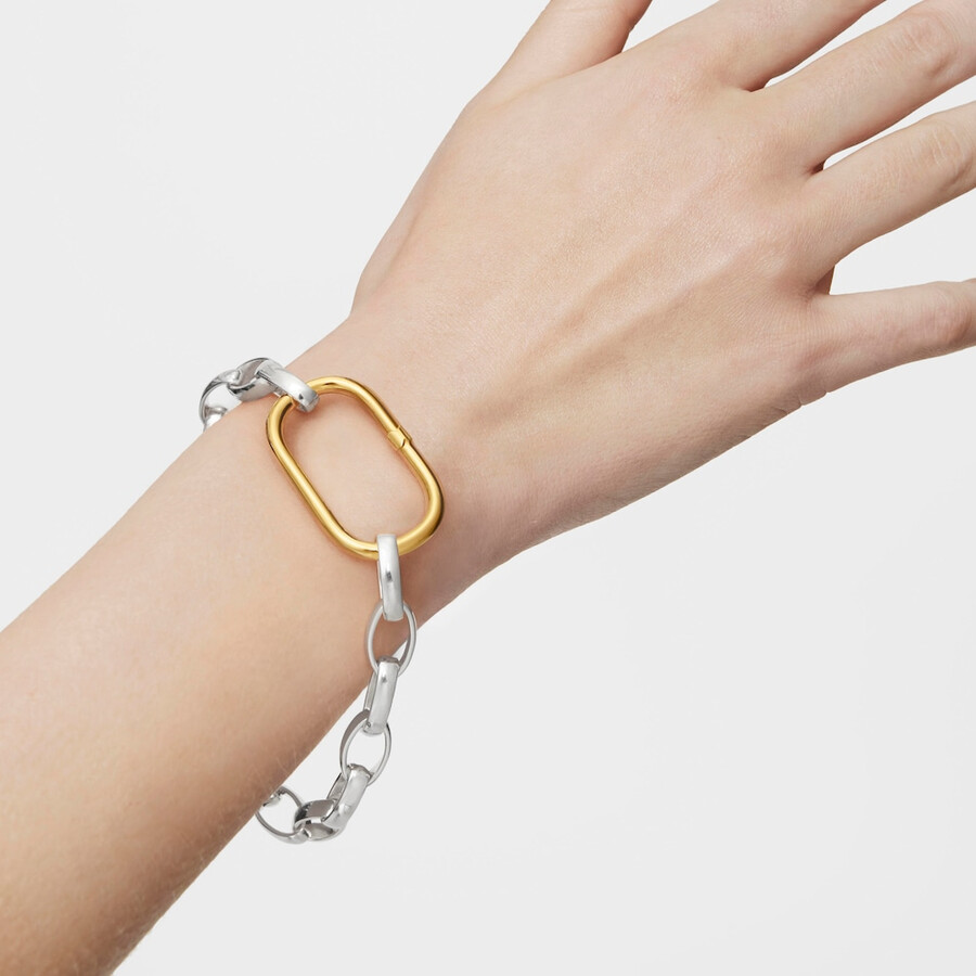 anello extra large con placcatura in oro 18kt su argento hold oval