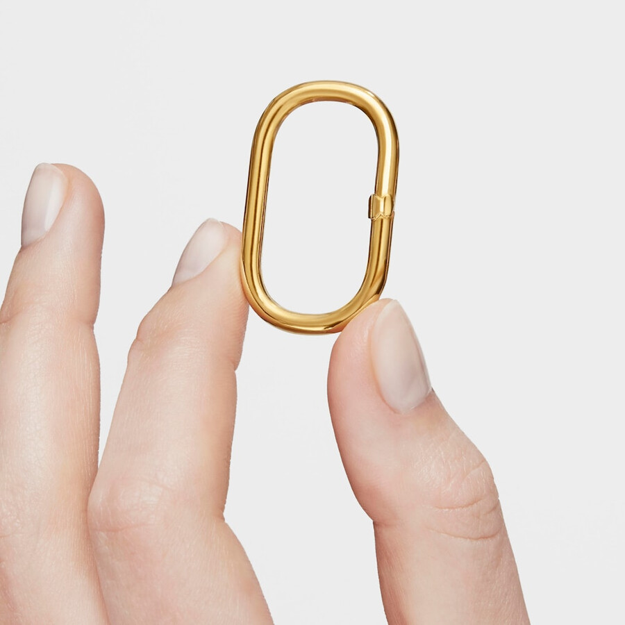 anello extra large con placcatura in oro 18kt su argento hold oval