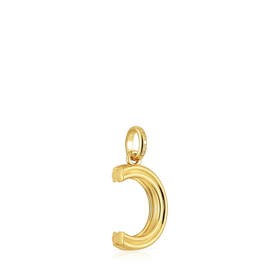 ciondolo medio con lettera c placcata in oro 18kt su argento alfabeto tous