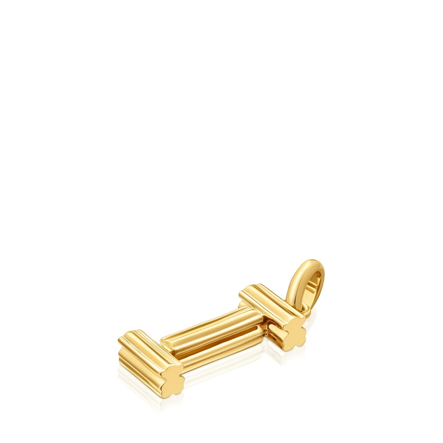 ciondolo medio con lettera i placcato in oro 18kt su argento alfabeto tous